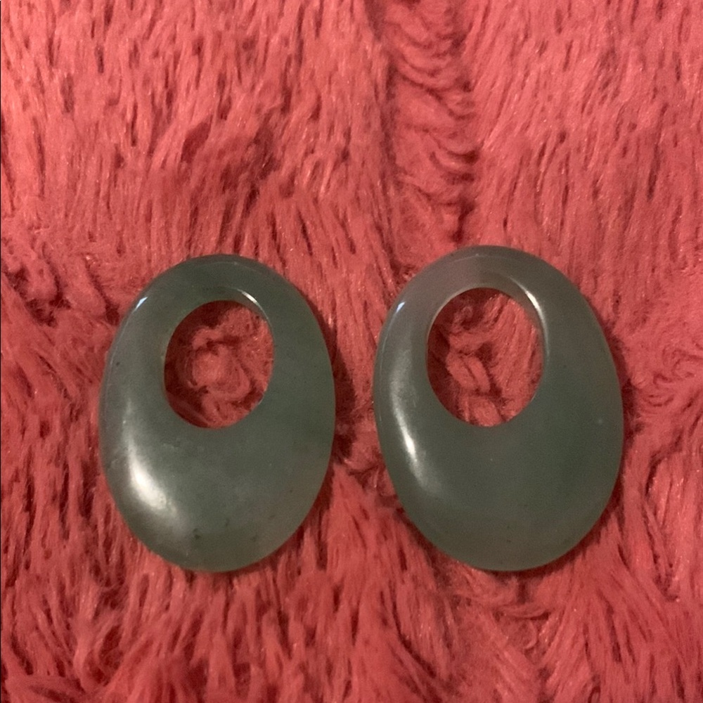 Elegant vintage Green Jade Earring Charms